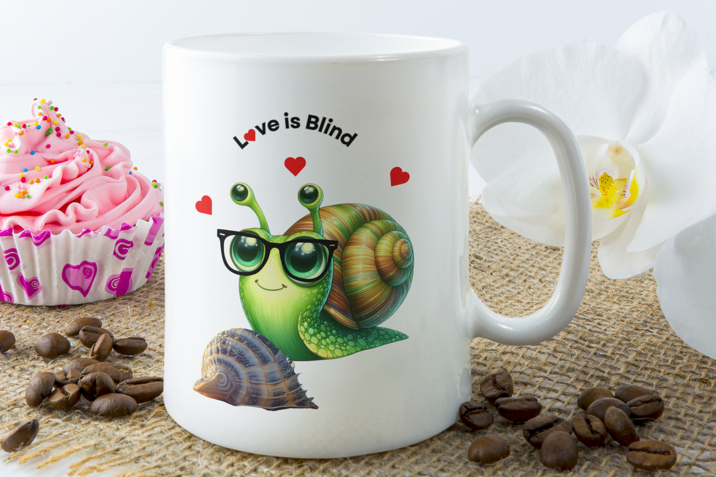 Comical Snail Mug "Love is Blind"