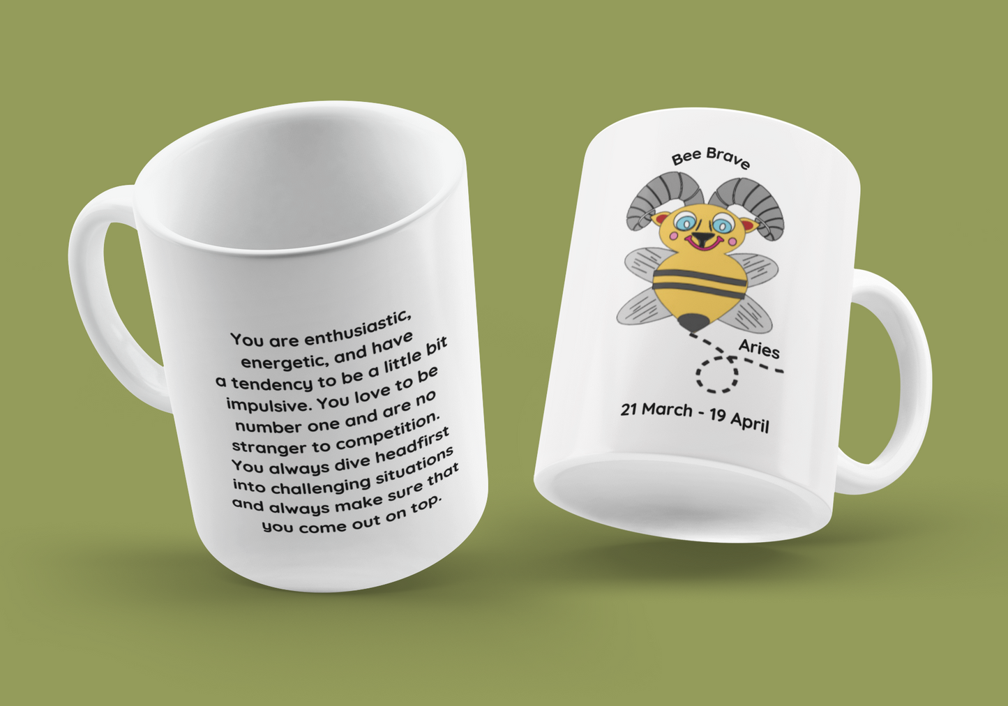 Cute Aries Zodiac Mug