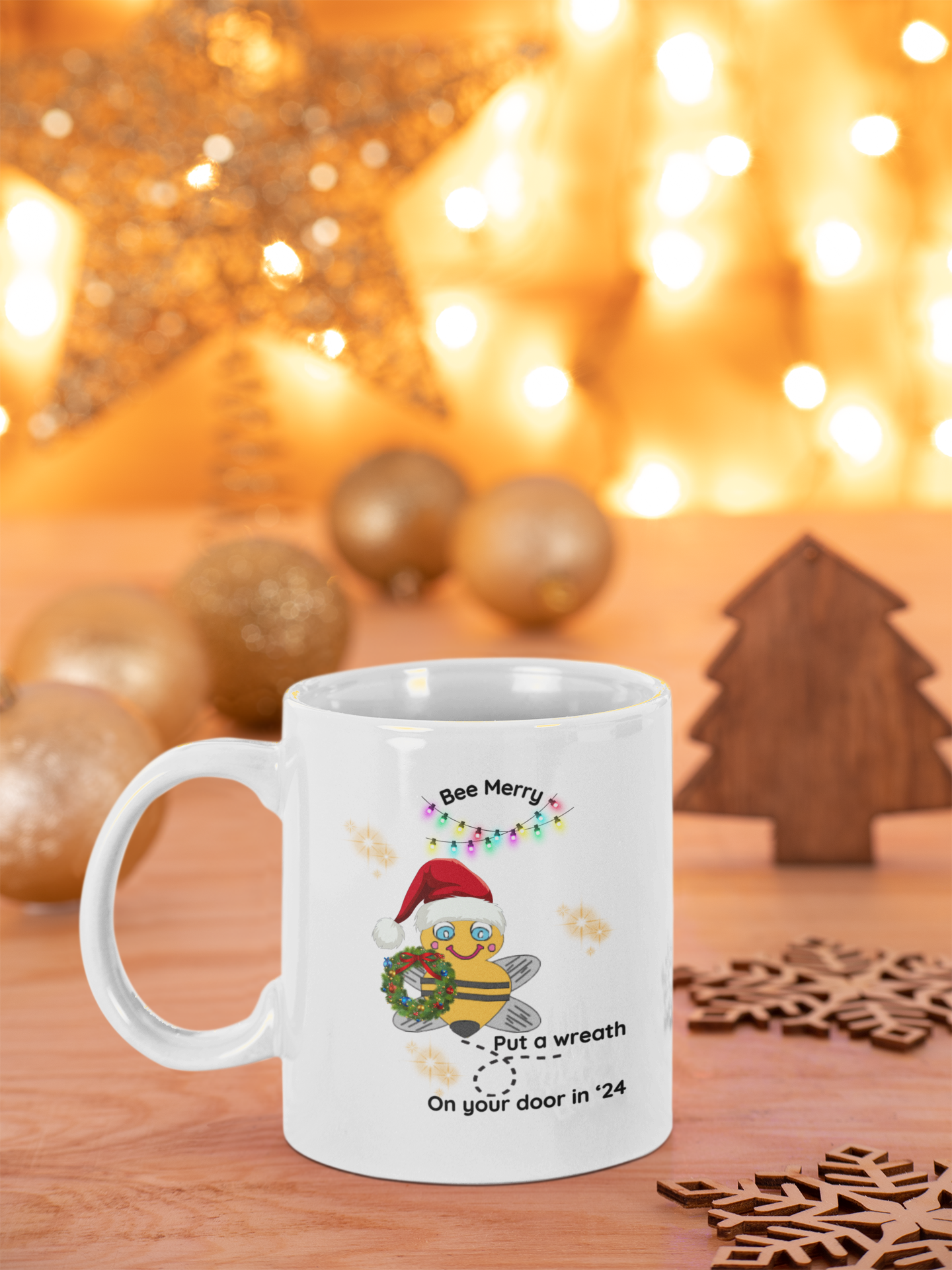 Cute Bee Christmas Mug