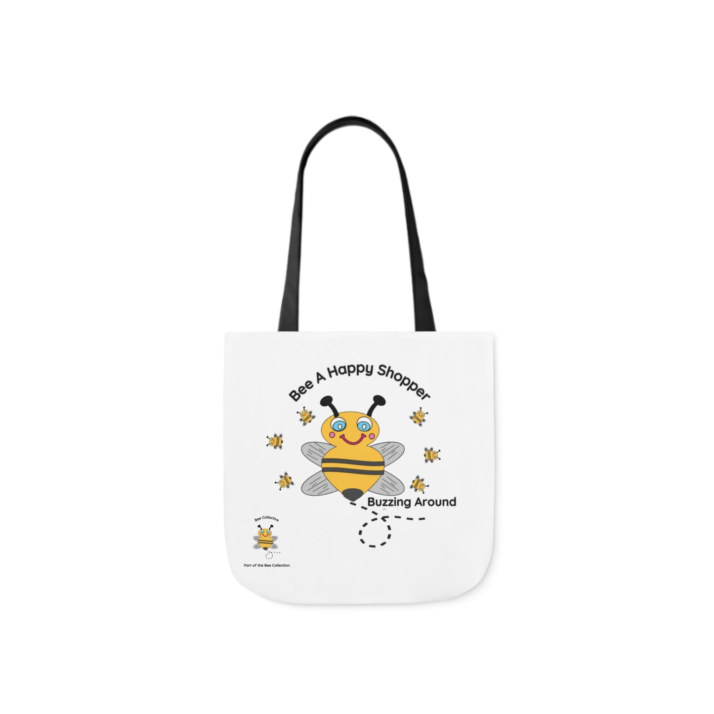 Cute Bee Tote Bag Black Handles