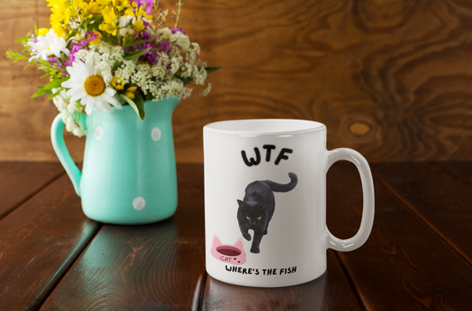 Humorous Black Cat Mug