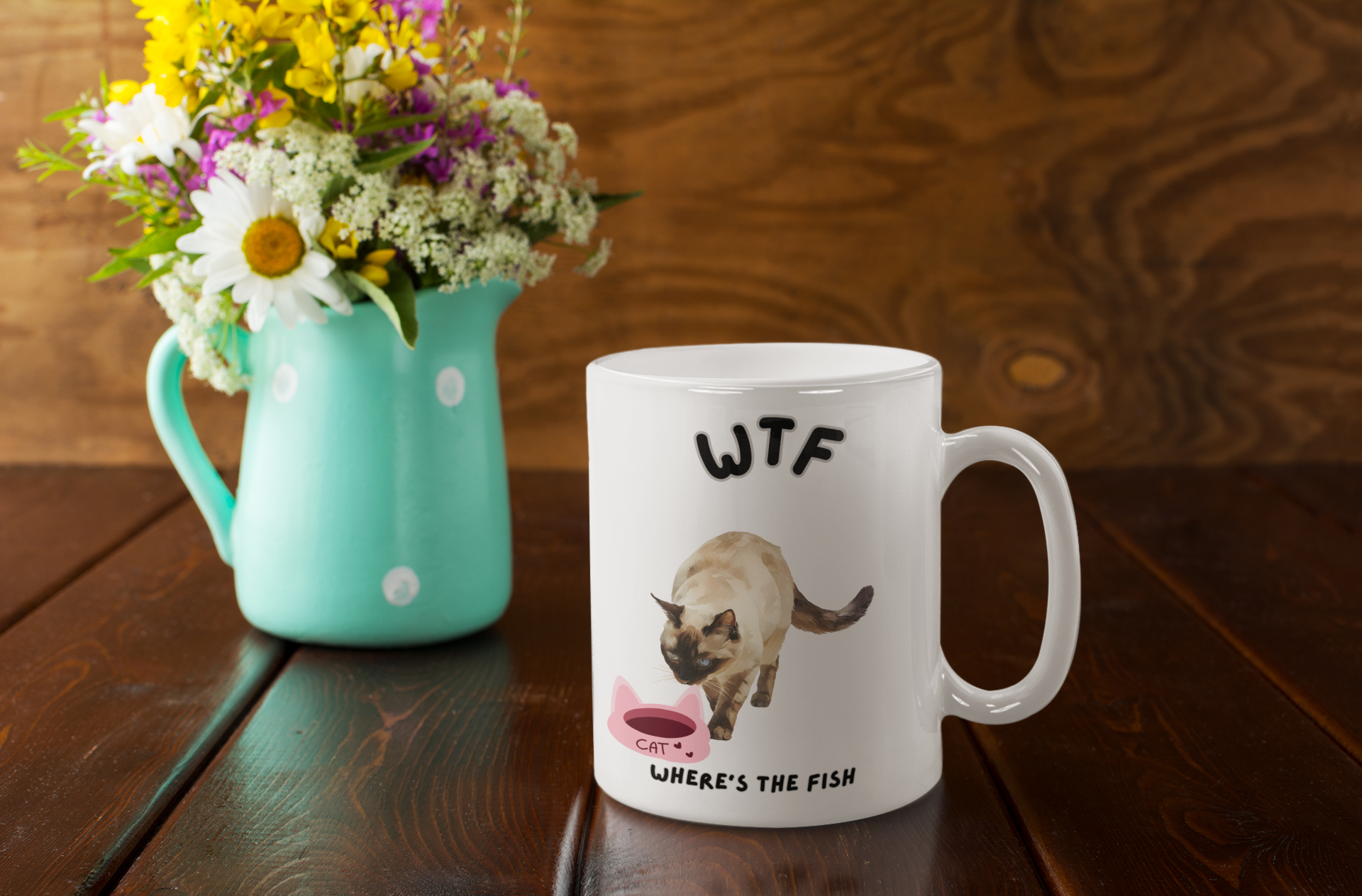 Humorous Siamese Cat Mug