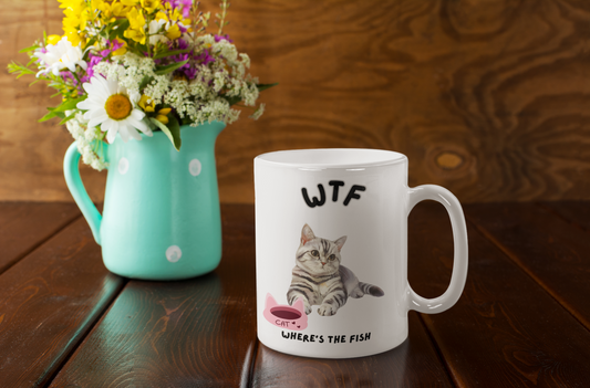 Humorous Silver Tabby Cat Mug